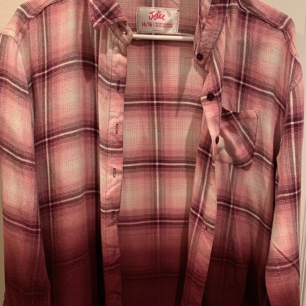Monochromatic pink plaid shirt